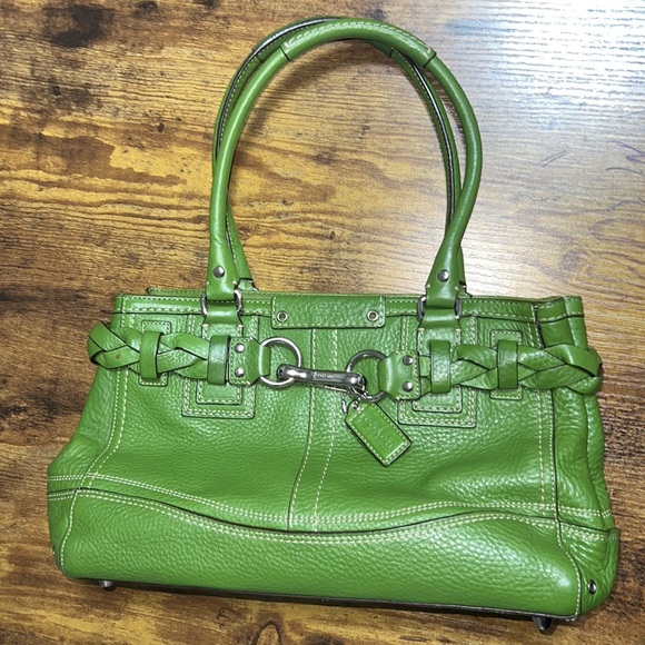 Coach Handbags - COACH Leather Handbag Double Handle Leather Purse Braided Leather “Belt”